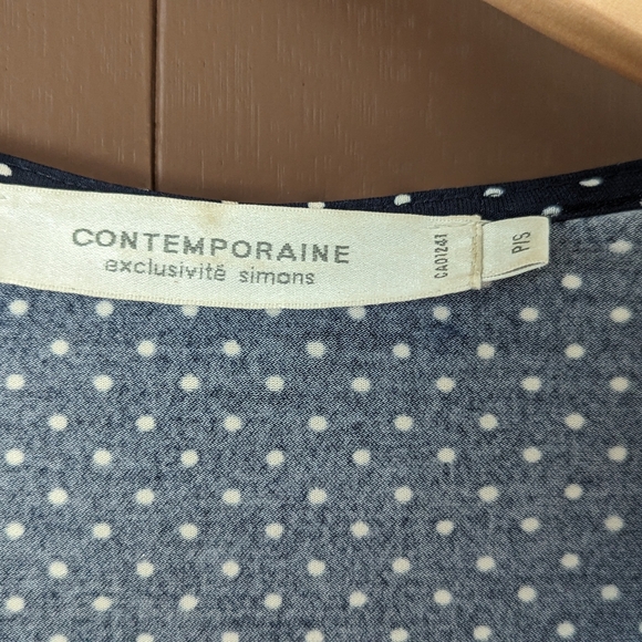 SIMONS - Navy polka dot wrap dress - Picture 4 of 4